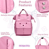 Easy to Carry Diaper Bag for Mother (Bear Pink)